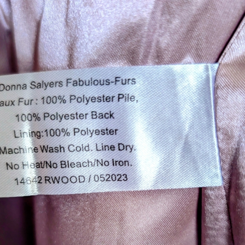 Donna Salyers Fabulous Furs Posh Quilted Pink Faux Fur Jacket Coat - Picture 8 of 10